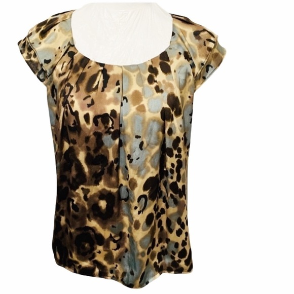 SIGNATURE by Larry Levine Animal Print Blouse - Picture 2 of 10